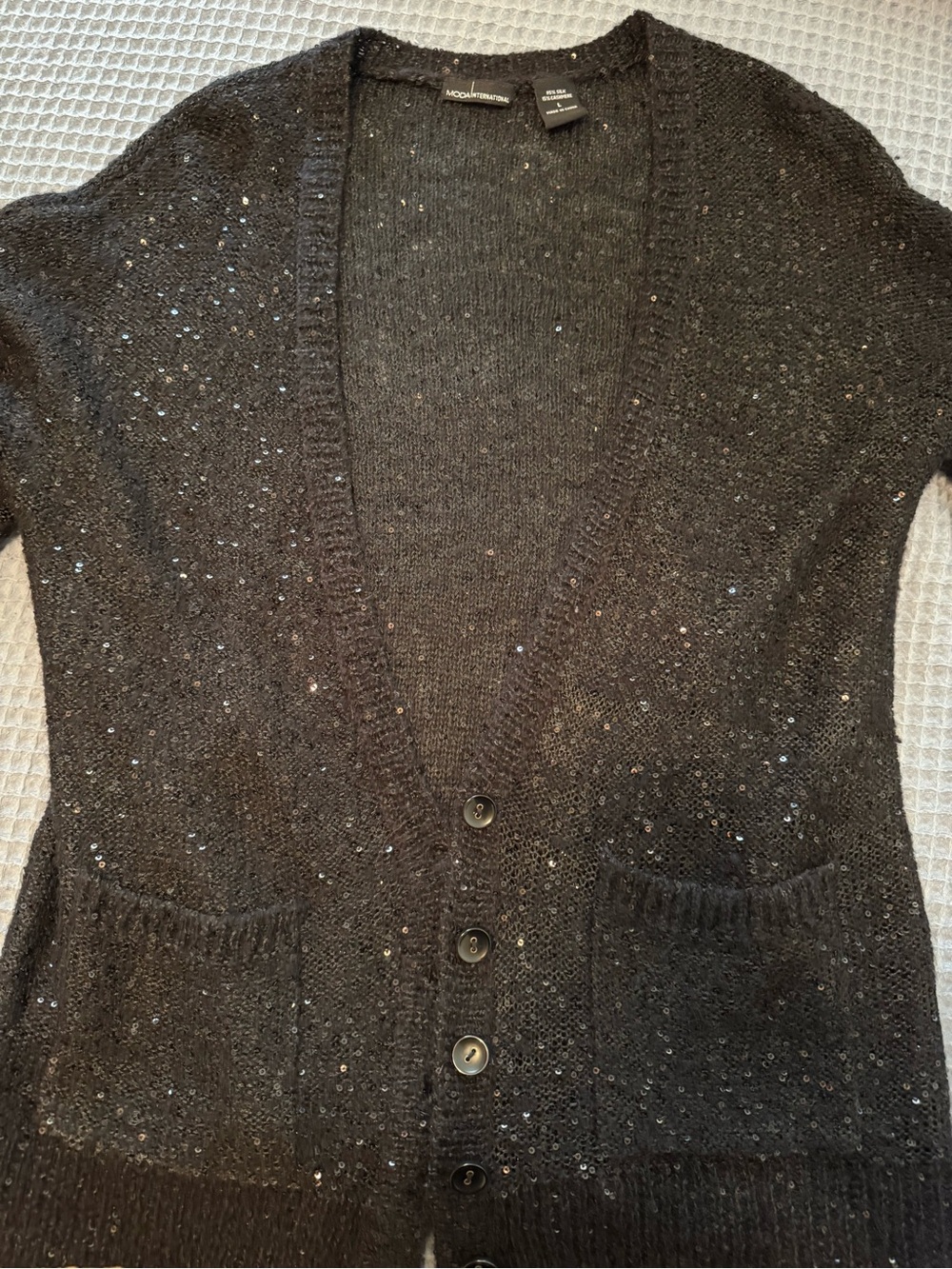 Vintage Victoria's Secret Resort 1991 Moda Intl. Knit Sequined Cardigan - - Picture 11 of 12